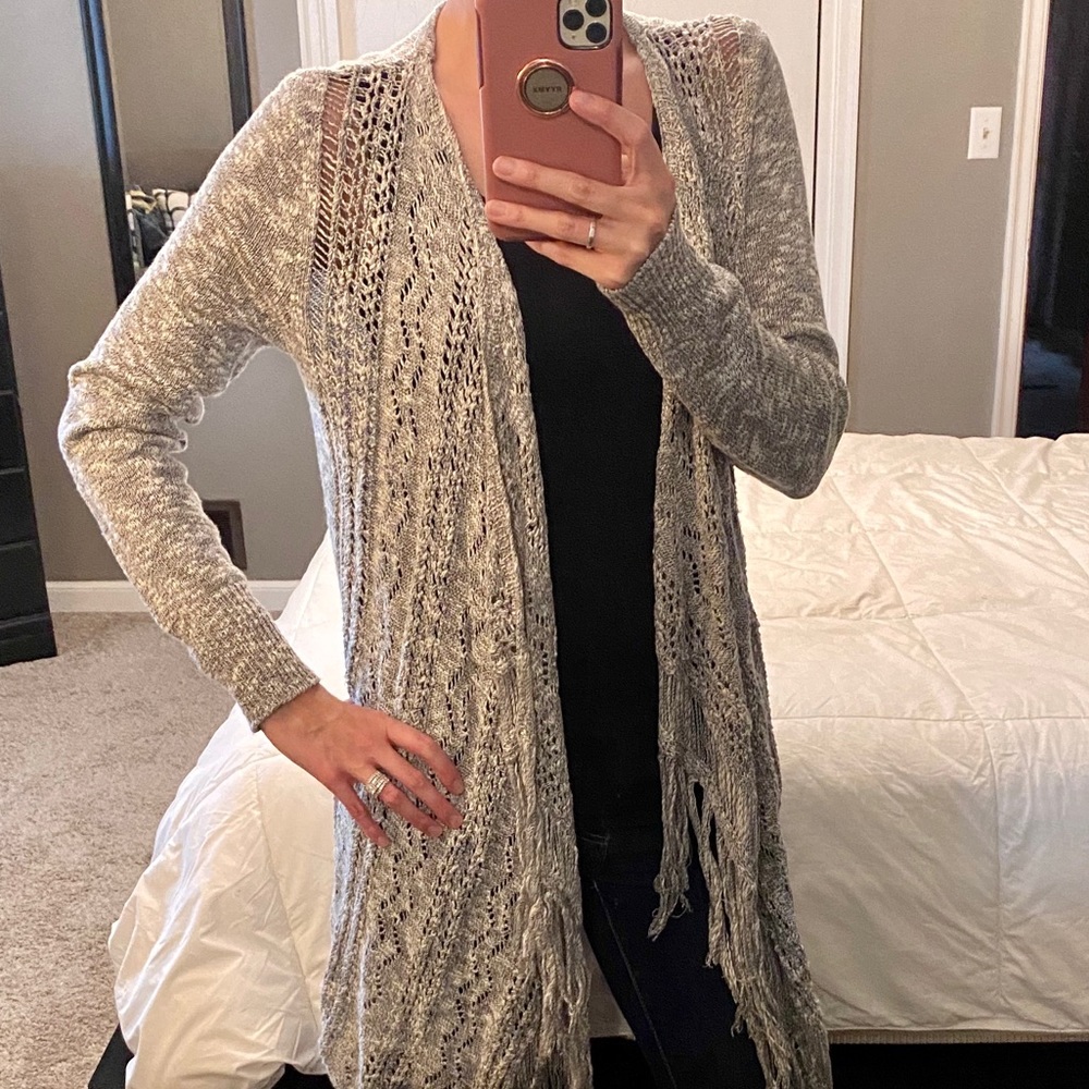 Long Gray Fridge Cardigan
